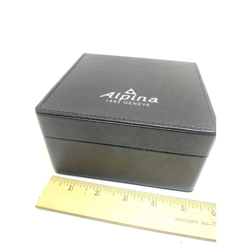 Alpina Watch Box Presentation Black Cardboard Case Display Empty With Booklet
